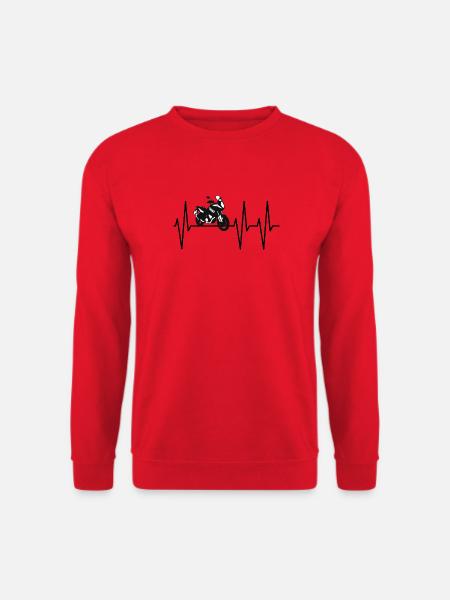 Motorbike Heartbeat - Unisex Pullover - Rot