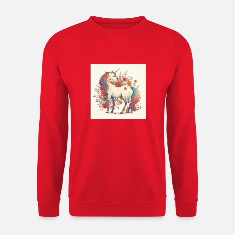 Einhorn Cartoon - Unisex Pullover - Rot