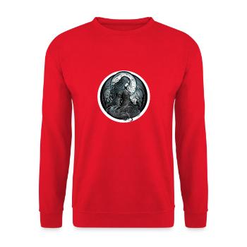 femme gotique lune noire - Sweat-shirt Unisexe - rouge - Devant - Alina (178cm) & Michal (187cm)