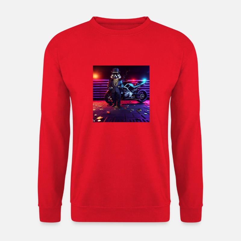 Mapache gángster - Sudadera unisex - rojo