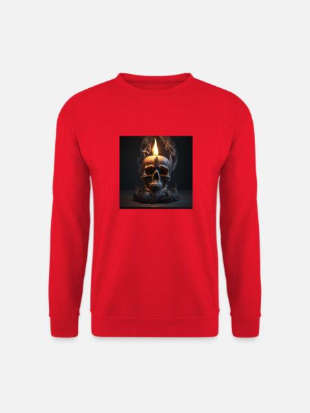 candle fire big in the darknessepicskull 2 1 - Unisex Pullover - Rot