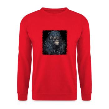 cool gorilla déclaration humour blague heureuse dictons - Sweat-shirt Unisexe - rouge - Devant - Alina (178cm) & Michal (187cm)