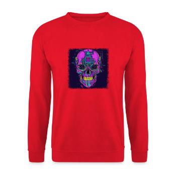 Bones Fingers Skater Exoskeletal Spooky Happy - Unisex Sweatshirt - red - Front - Alina (178cm) & Michal (187cm)