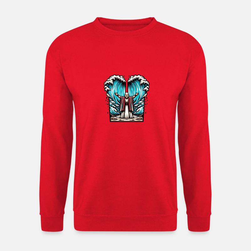 Moses teilt das Meer. - Unisex Pullover - Rot