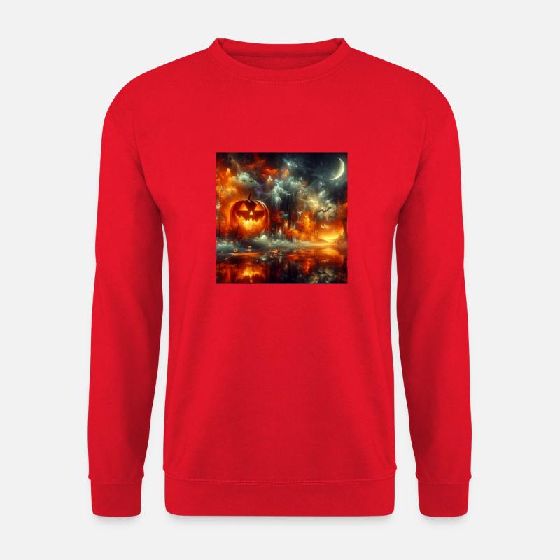 Halloween-Landschaft - Unisex Pullover - Rot