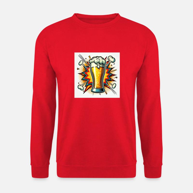 Power Bier Comic - Unisex Pullover - Rot