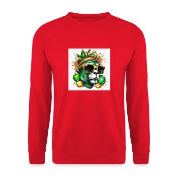 GREEN - Unisex Pullover - Rot - Vorne - Alina (178cm) & Michal (187cm)
