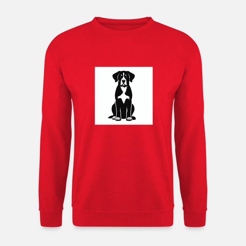 Silhouette Großer Schweizer Sennenhund - Unisex Pullover - Rot