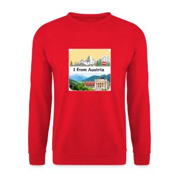 WUNDERSCHÖN ÖSTERREICH - Unisex Pullover - Rot - Vorne - Alina (178cm) & Michal (187cm)