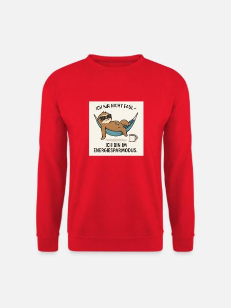 Faultier Bild - Unisex Pullover - Rot