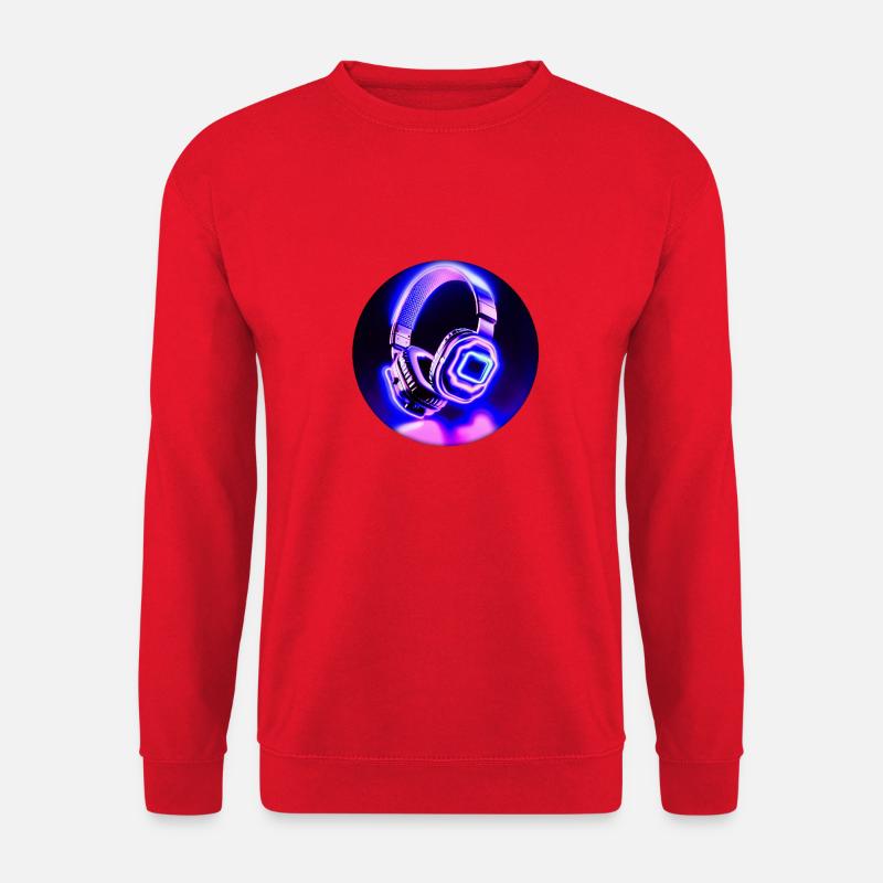 Neon Kopfhörer - Unisex Pullover - Rot