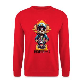 DJ Ratte - Unisex Pullover - Rot - Vorne - Alina (178cm) & Michal (187cm)