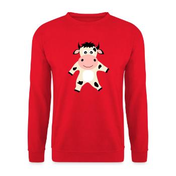 Vache Fermier Fermier Cadeaux Drôles - Sweat-shirt Unisexe - rouge - Devant - Alina (178cm) & Michal (187cm)