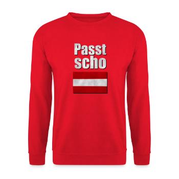 Passt scho - Unisex Pullover - Rot - Vorne - Alina (178cm) & Michal (187cm)