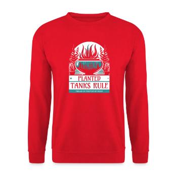 Planted Tanks Rule, Cooles Aquarium Design - Unisex Pullover - Rot - Vorne - Alina (178cm) & Michal (187cm)