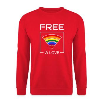 Connexion Cœur Arc-en-ciel - Sweat-shirt Unisexe - rouge - Devant - Alina (178cm) & Michal (187cm)