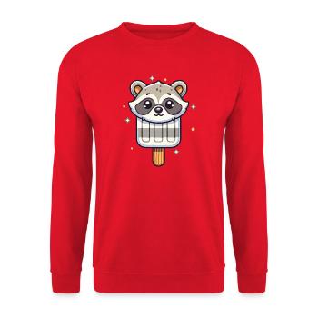 Joli motif de glace raton laveur pour l’été - Sweat-shirt Unisexe - rouge - Devant - Alina (178cm) & Michal (187cm)