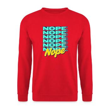 NOPE – Bold & Sassy Statement - Unisex Pullover - Rot - Vorne - Alina (178cm) & Michal (187cm)