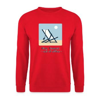 Ping Timeout – Out of Office - Unisex Pullover - Rot - Vorne - Alina (178cm) & Michal (187cm)