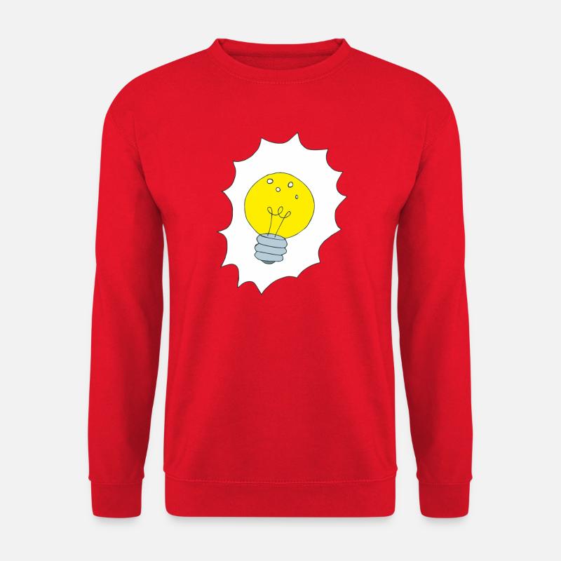 Creative Light Bulb Illustration - Unisex Sweatshirt - red