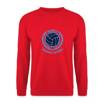 Gegen den modernen Fußball - Unisex Pullover - Rot - Vorne - Alina (178cm) & Michal (187cm)