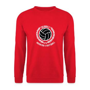 Gegen den modernen Fußball - Unisex Pullover - Rot - Vorne - Alina (178cm) & Michal (187cm)