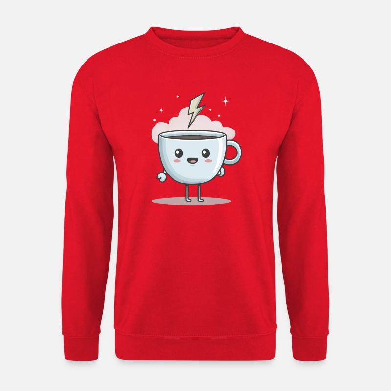 Kaffee = Strom fürs Herz - Unisex Pullover - Rot