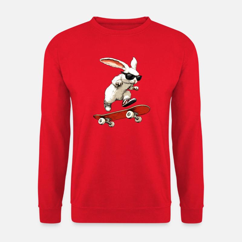 Rabbit Skater / Skateboard Rabbit - Unisex Sweatshirt - red