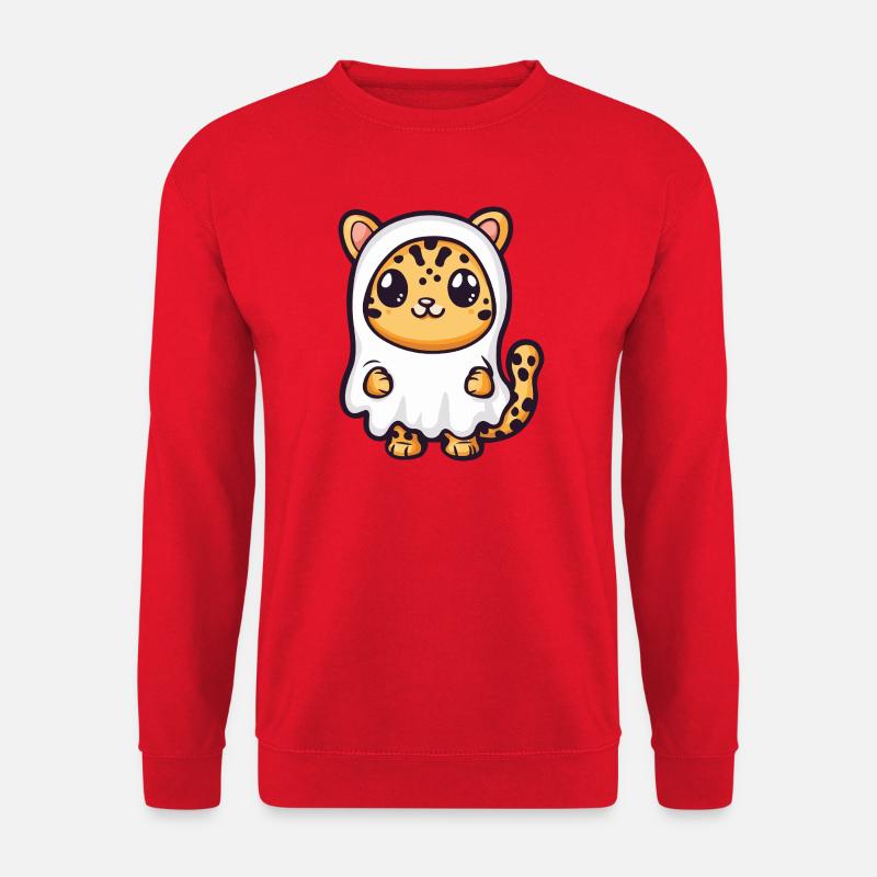 Leopard Halloween Geist - Unisex Pullover - Rot