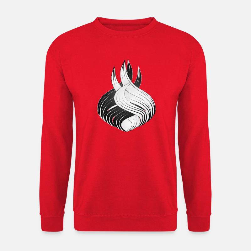 Abstrakte Formen – Dynamisches Schwarz-Weiß Design - Unisex Pullover - Rot