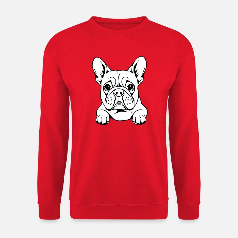 Bulldogge weiß - Unisex Pullover - Rot
