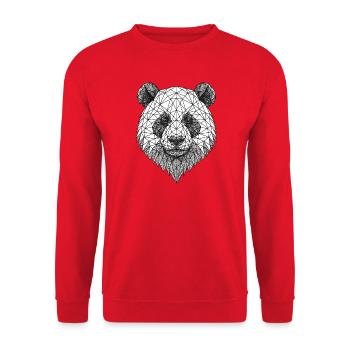 Geometric Panda Grid Art - Unisex Sweatshirt - red - Front - Alina (178cm) & Michal (187cm)