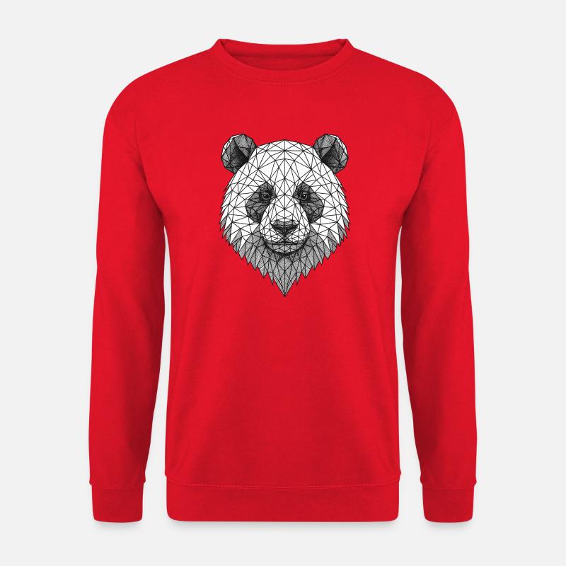 Geometrischer Panda Rasterkunst - Unisex Pullover - Rot