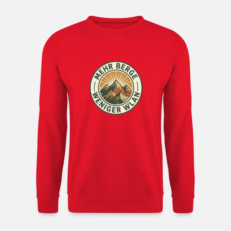 Weniger WLAN mehr Berge - Unisex Pullover - Rot