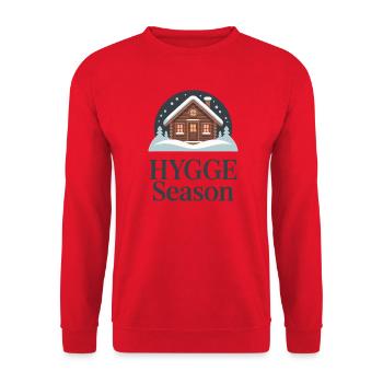 Hygge Season Cozy Winter Cabin Danish Lifestyle - Unisex Sweatshirt - red - Front - Alina (178cm) & Michal (187cm)