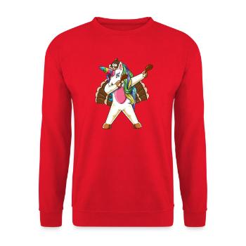 Einhorn-Thanksgiving-Turkey-Tanzkunst abtupfen - Unisex Pullover - Rot - Vorne - Alina (178cm) & Michal (187cm)