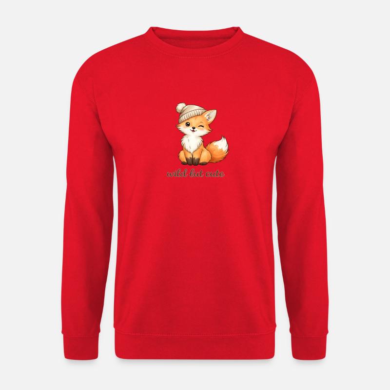 Cuddly fox with hat - Unisex Sweatshirt - red