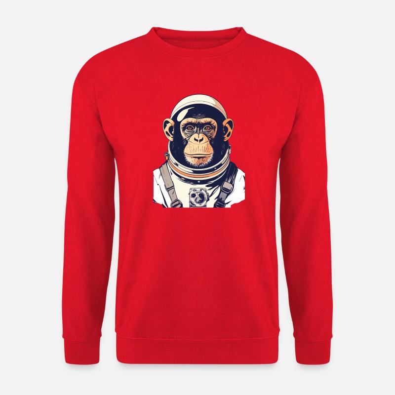 Astronautenaffe Astronaut Affe Weltall Motiv - Unisex Pullover - Rot