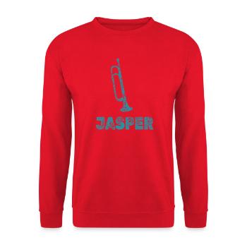 Jasper als Blasmusik - Unisex Pullover - Rot - Vorne - Alina (178cm) & Michal (187cm)