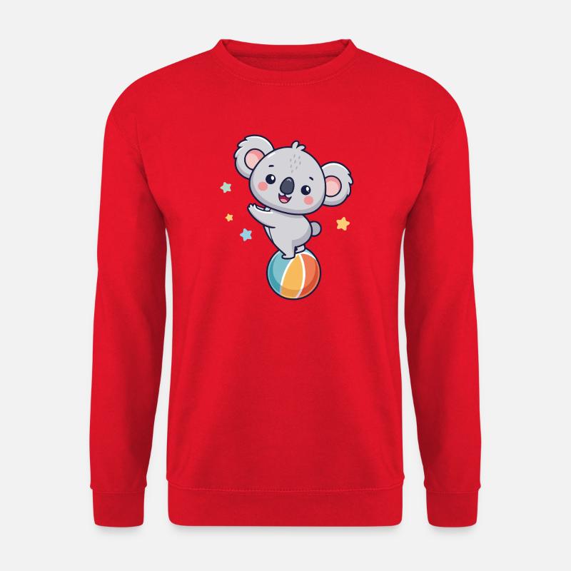 Koala-Jongleur auf bunter Ballon - Unisex Pullover - Rot