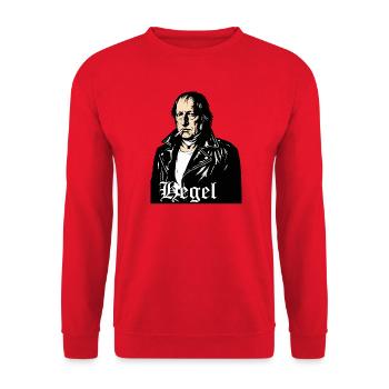 Hegel Philosopher Rebel Portrait - Unisex Sweatshirt - red - Front - Alina (178cm) & Michal (187cm)