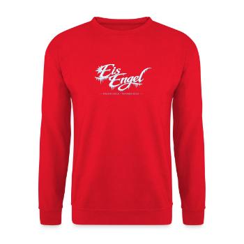 Eisengel: Kalter Blick, Warmes Herz - Unisex Pullover - Rot - Vorne - Alina (178cm) & Michal (187cm)