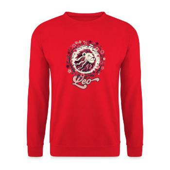 Floral Leo Circle - Unisex Sweatshirt - red - Front - Alina (178cm) & Michal (187cm)