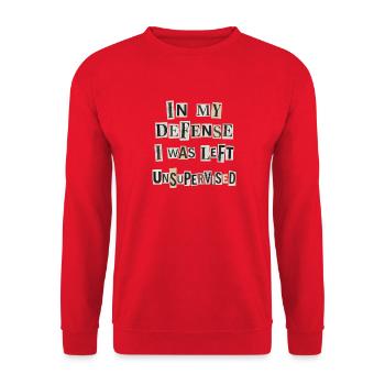 Unattended in my defense - Unisex Sweatshirt - red - Front - Alina (178cm) & Michal (187cm)