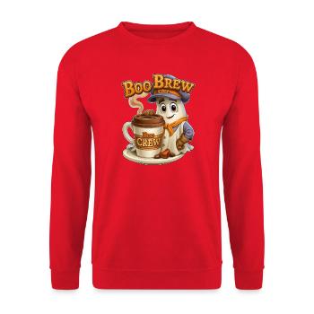 Boo Brew Barista Ghost - Unisex Sweatshirt - red - Front - Alina (178cm) & Michal (187cm)