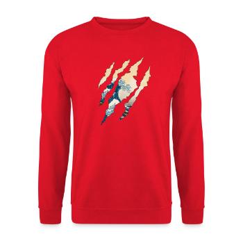 Kanagawa - Unisex Pullover - Rot - Vorne - Alina (178cm) & Michal (187cm)
