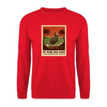 Dodo, extinct  bird from Mauritius - Unisex Pullover - Rot - Vorne - Alina (178cm) & Michal (187cm)