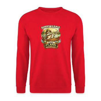 Désolé, je ne peux pas, j’ai des plans avec mon chien - Sweat-shirt Unisexe - rouge - Devant - Alina (178cm) & Michal (187cm)