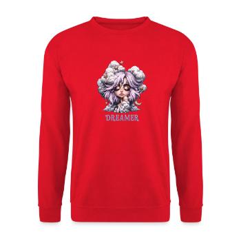 Cadeau des étoiles Dreamer Chibi Clouds - Sweat-shirt Unisexe - rouge - Devant - Alina (178cm) & Michal (187cm)