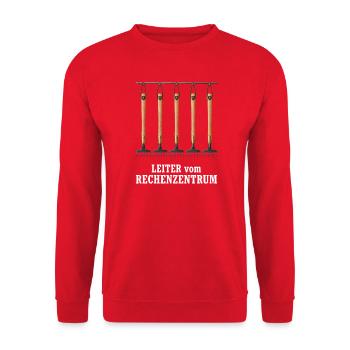 Leiter vom Rechenzentrum Gartenoutfit Gartenarbeit - Unisex Pullover - Rot - Vorne - Alina (178cm) & Michal (187cm)